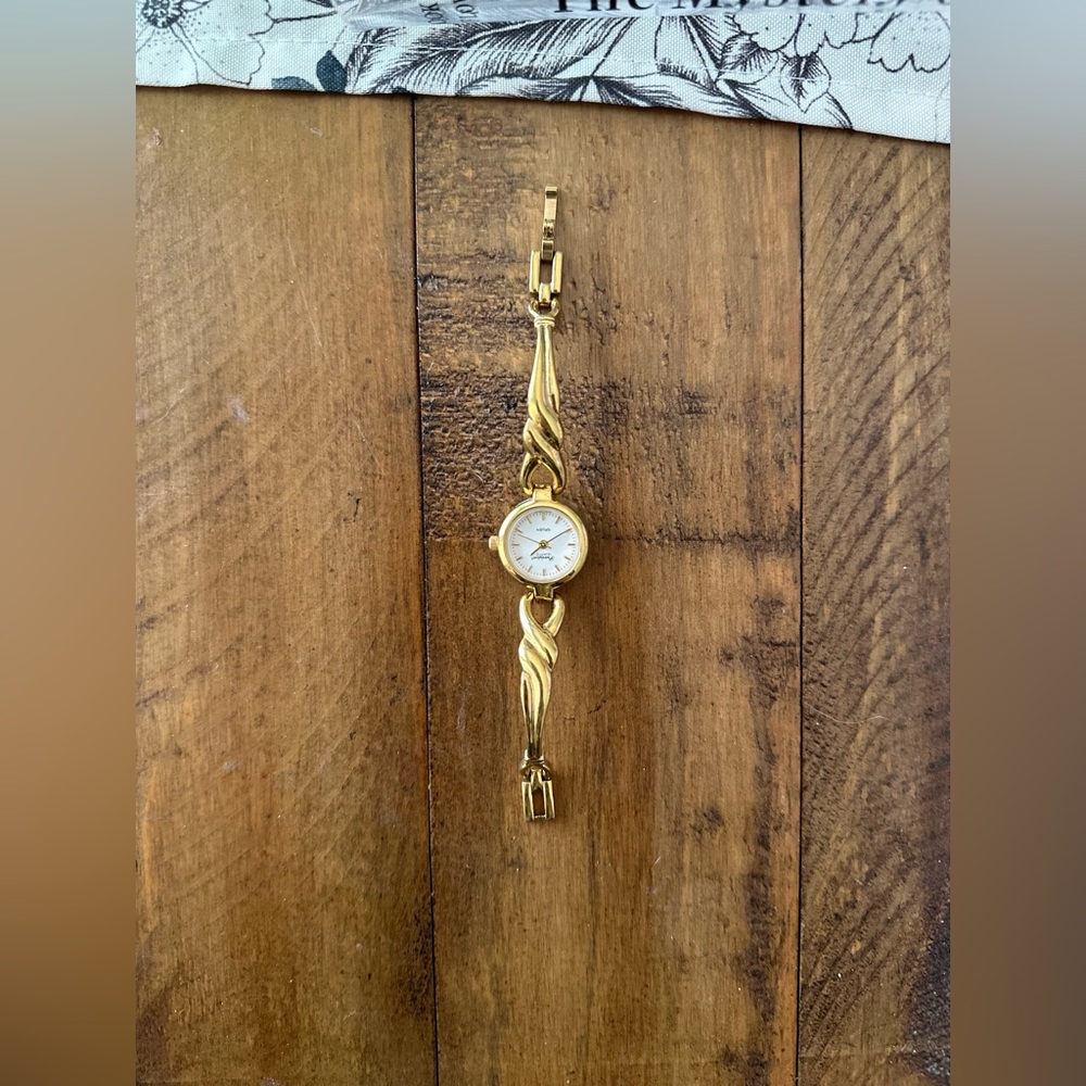 Vintage Gold Plated Precision by Gruen wrist watch/ cuff! (Estimated 70s/80s)